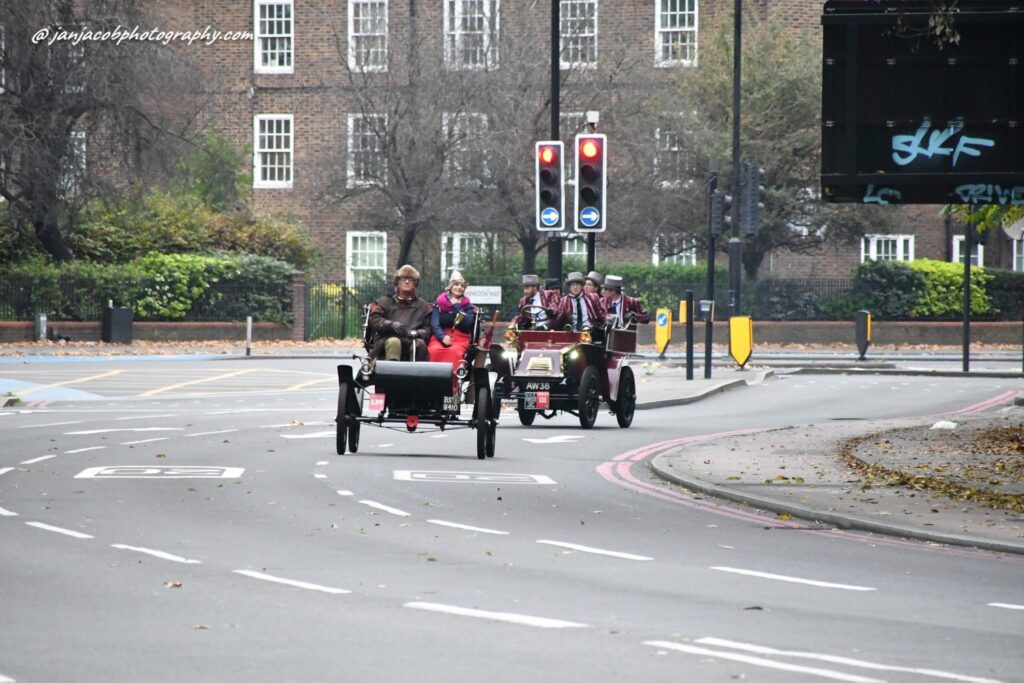 The London To Brighton 2024 Veteran Car Run - photos near London Oval Underground Station