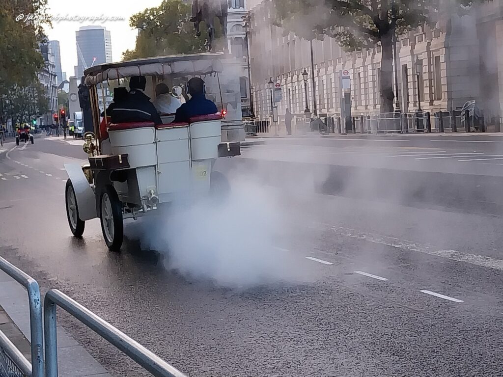 London To Brighton Old Car Run 2023 Photos - cars on Whitehall and Trafalgar Square, London
