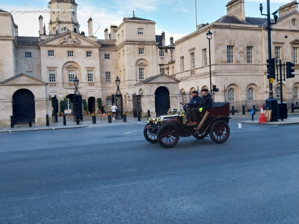 London To Brighton Vintage Cars 2023 - cars on Whitehall and Trafalgar Square, London