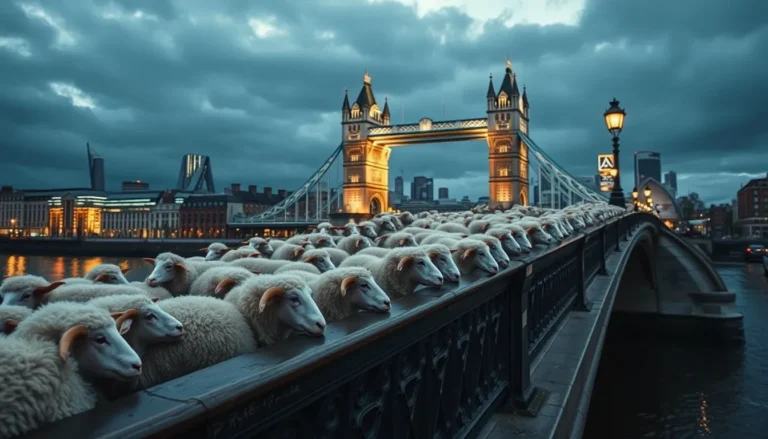 50 SHEEP TAKE OVER SOUTHWARK BRIDGE THIS SEPTEMBER