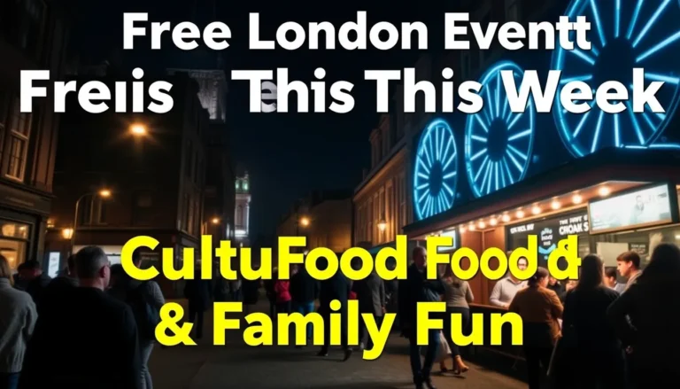 FREE LONDON EVENTS THIS WEEK: CULTURE, FOOD & FAMILY FUN